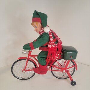 12" Animated Musical Cycling Elf WORKS READ